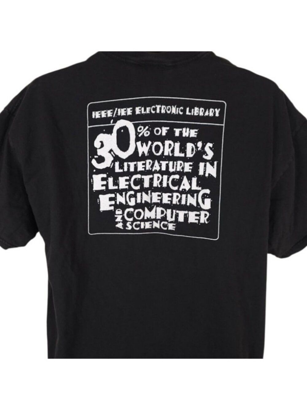 Vintage IEEE Electronic Library T Shirt Mens Size XL Black 90s Computer Science